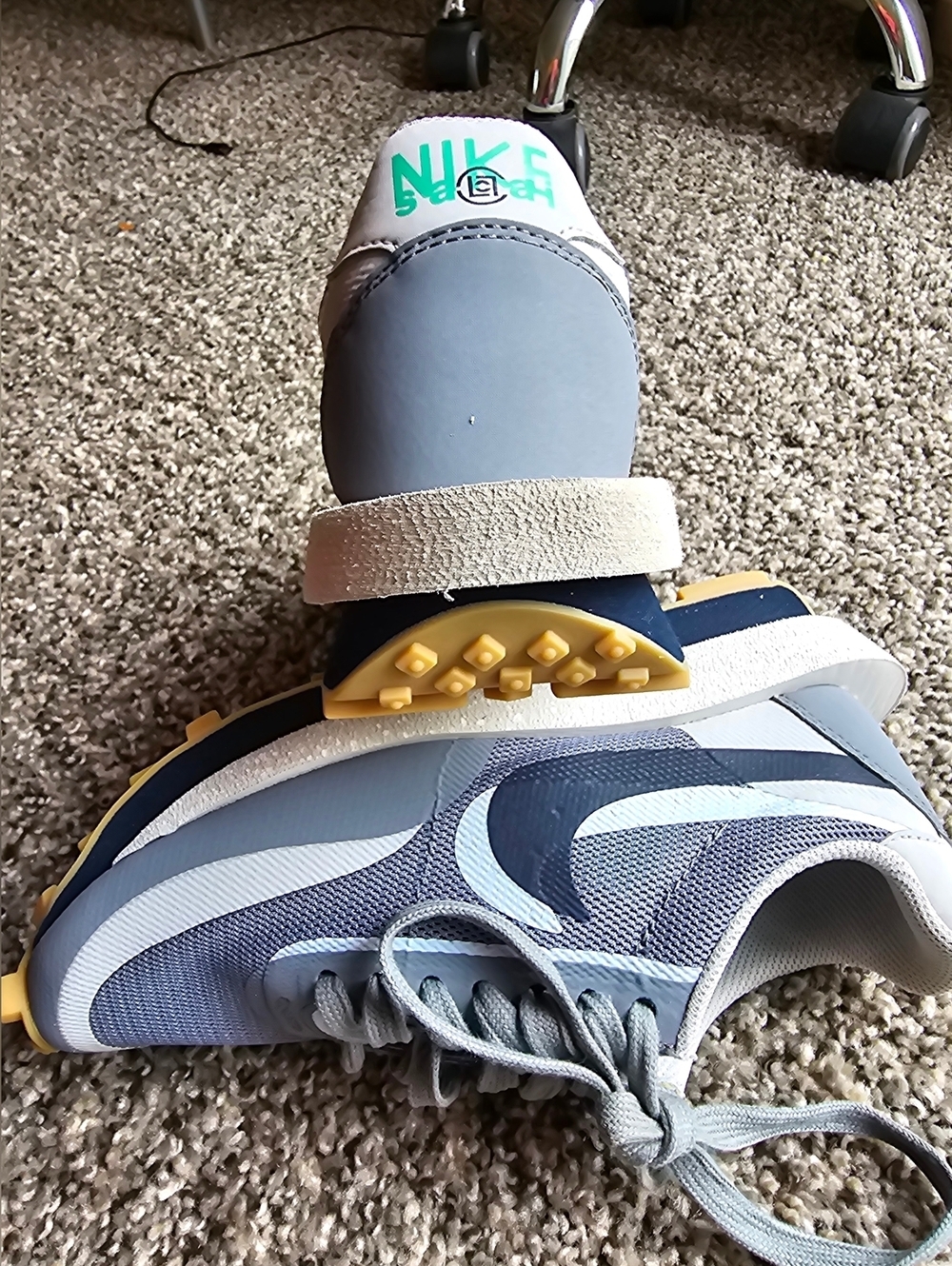Nike x sacai x CLOT LDWaffle 'Cool Grey Sneakers